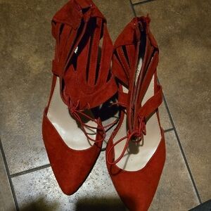 Lane Bryant Red Suede Heels